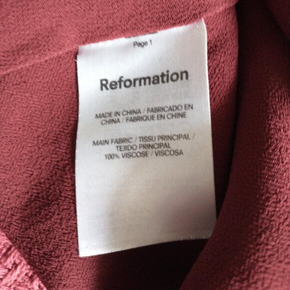 Reformation Brandi Smocked Long Sleeve Plum/Deep Red Mini Dress - Picture 11 of 16